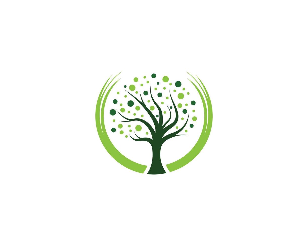 Baum-Logo-Vorlage Vektor runde Form Icon-Design