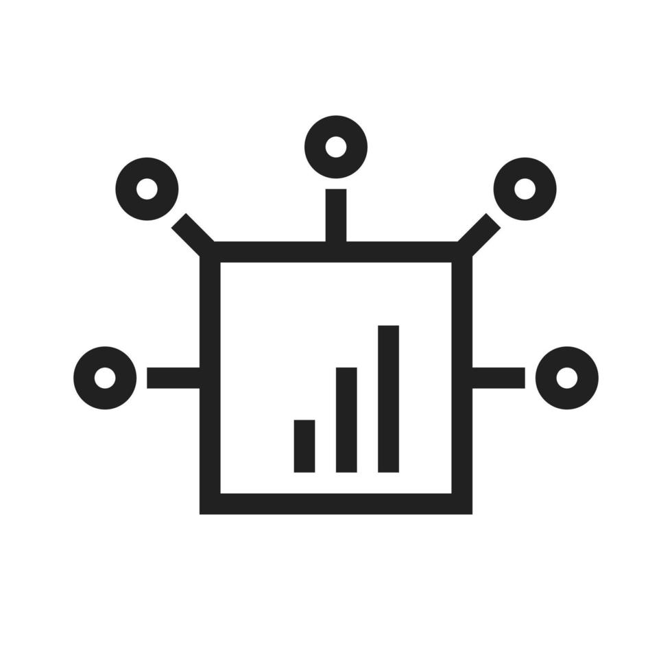 digital marknadsföring ii linje ikon vektor