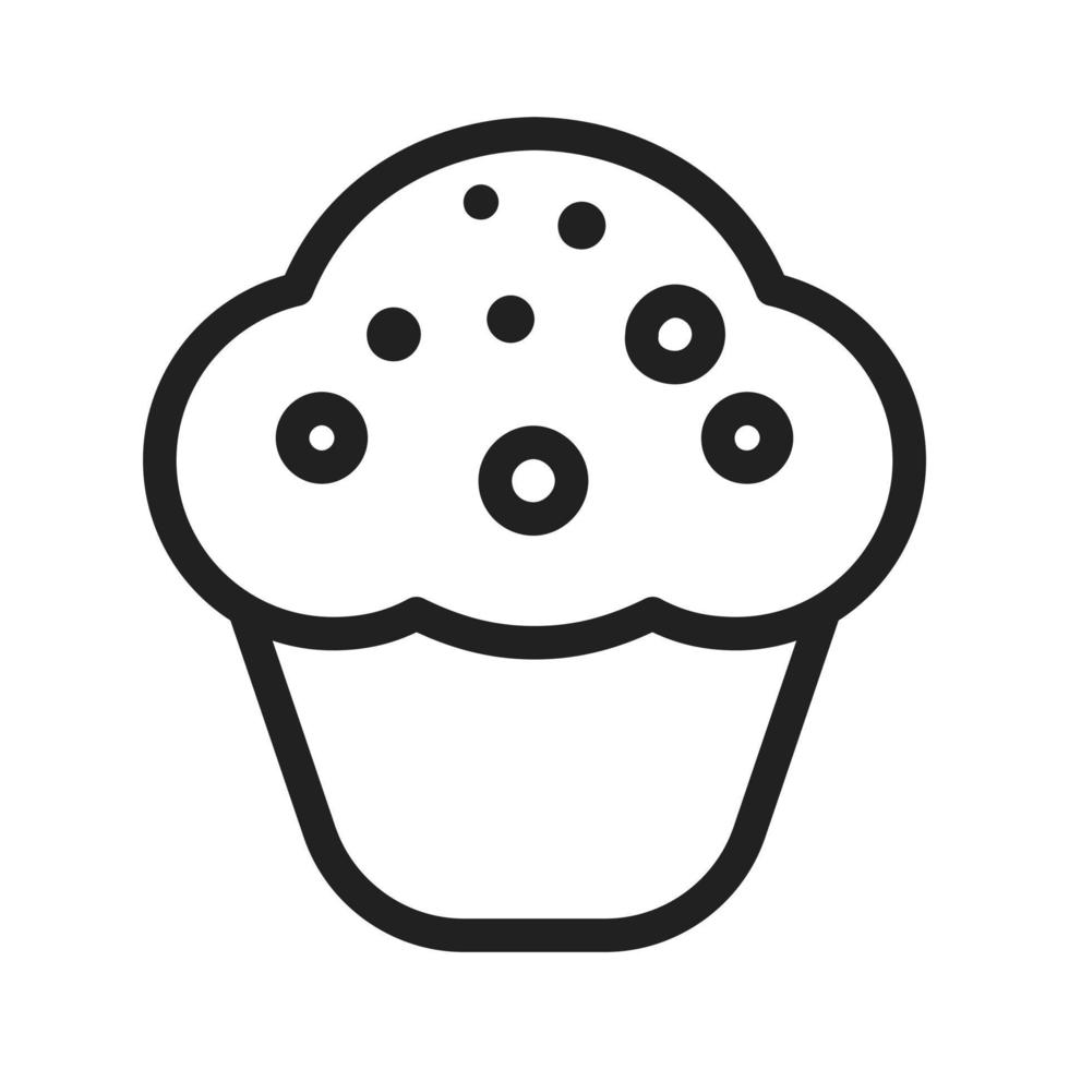 Symbol für Schokoladen-Cupcake-Linie vektor