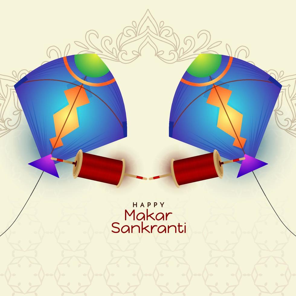 makar sankranti traditionell indisk festivalbakgrundsdesign vektor