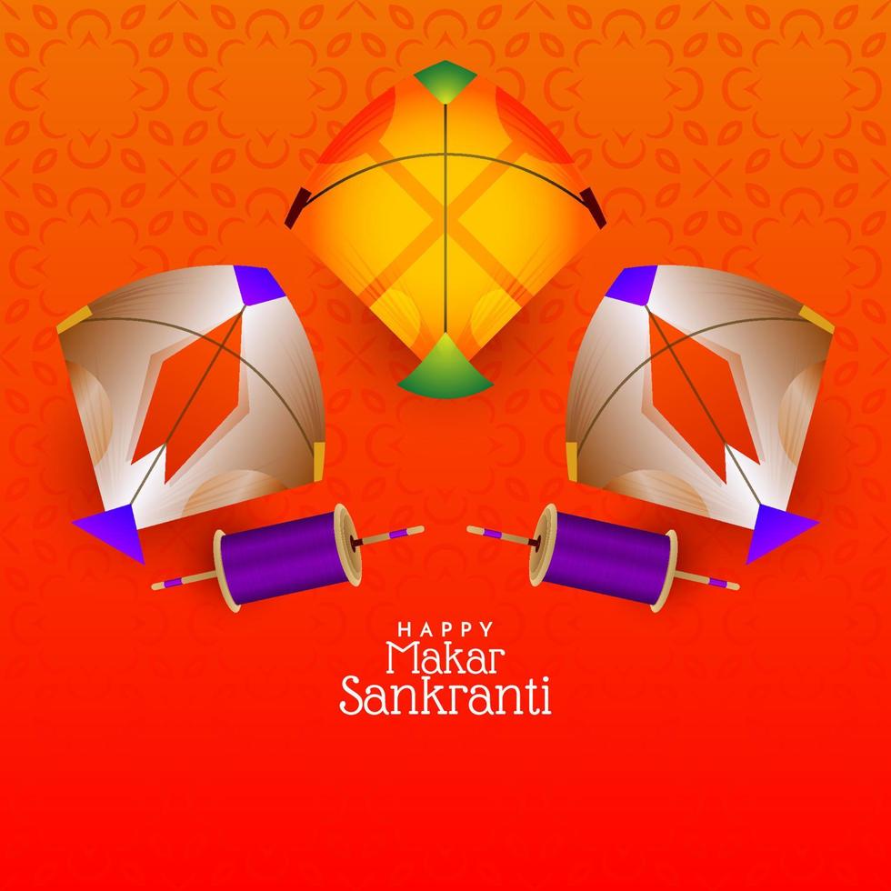 makar sankranti kulturelle indische festivalgrußkarte vektor