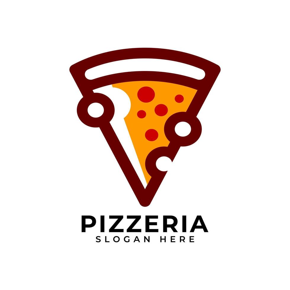 pizzeria logotyp design vektor