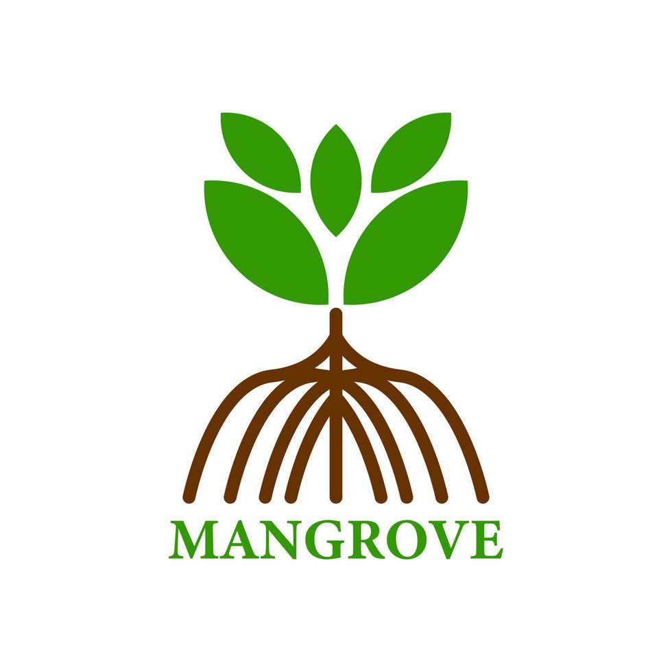 Mangrovenbaum-Logo-Design vektor