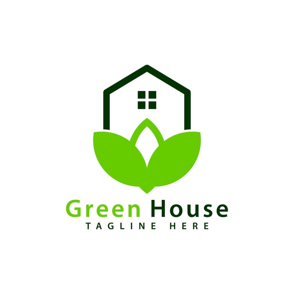 Logo-Immobilienvorlage für grünes Haus vektor