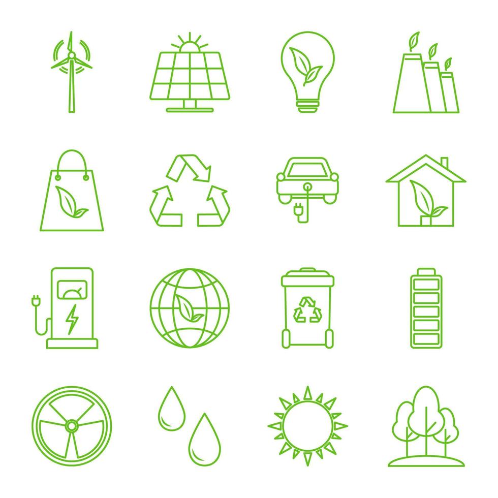 Symbole für grüne Energie 02 vektor