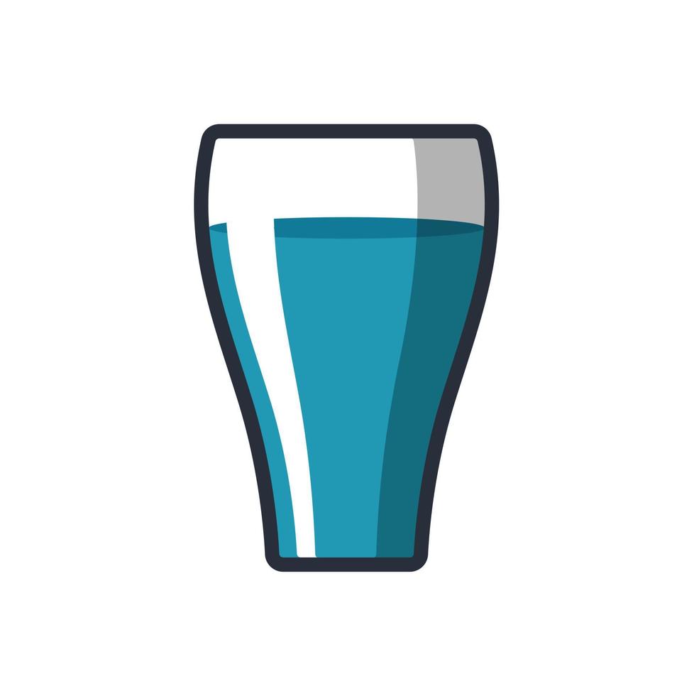färgad tunn ikon av vattenglas, dricka koncept vektorillustration. vektor
