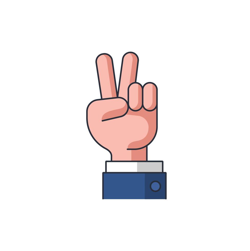 färgad tunn ikon av 2 fingrar hand, tecken och symbol tecken koncept vektorillustration. vektor