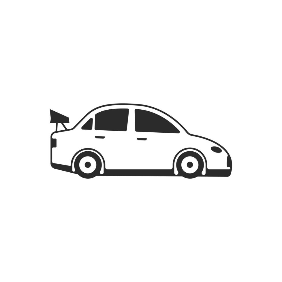 Sportwagen-Symbol isoliert auf weiß. Transportfahrzeug Symbol Vektor Illustration. Zeichen für Ihr Design, Logo, Präsentation usw.