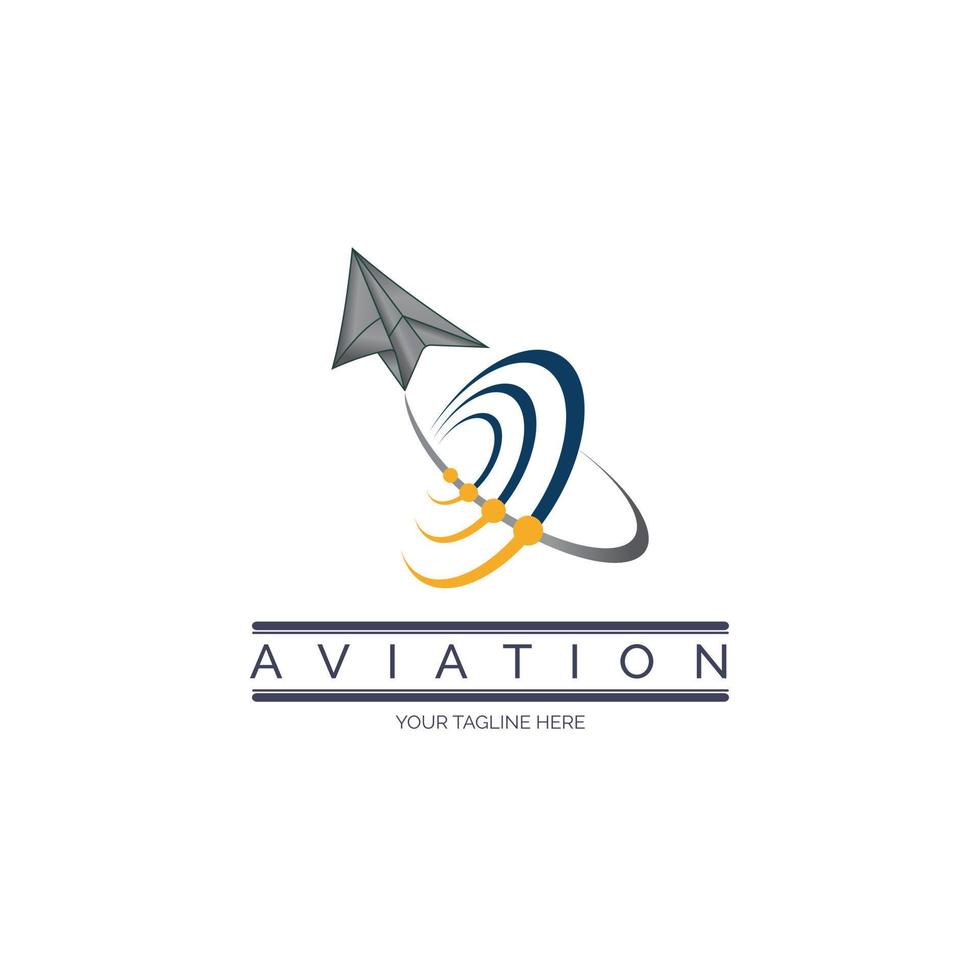Flugzeug-Logo-Designvorlage für die Luftfahrt für Marken oder Unternehmen und andere vektor