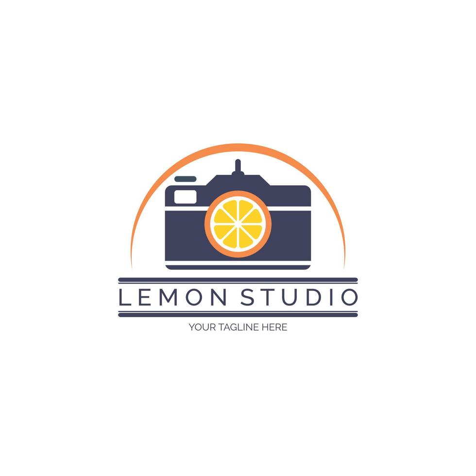 Lemon Studio Camera Lime Logo Designvorlage für Marke oder Unternehmen und andere vektor