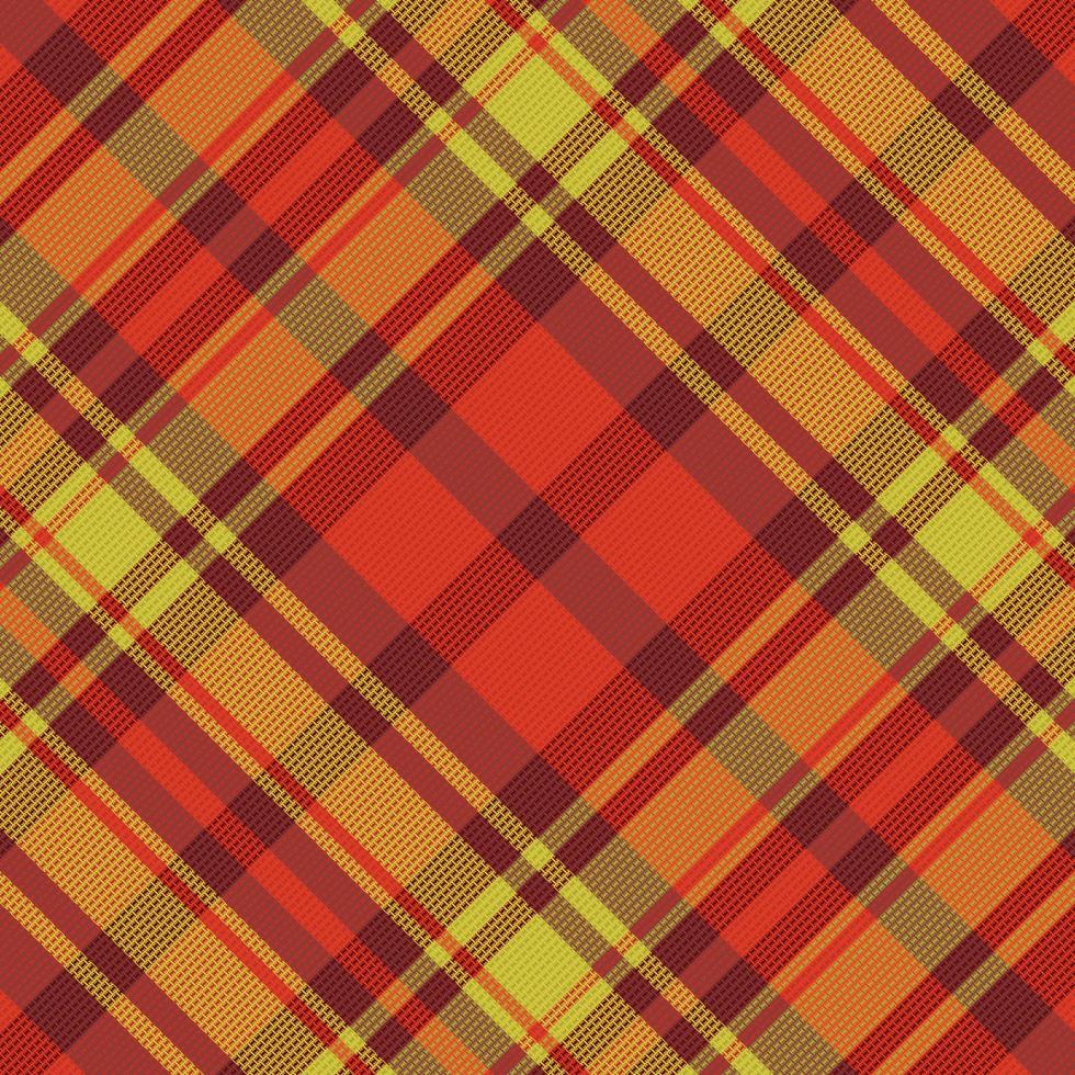 Tartan-Plaidmuster mit Textur und warmer Farbe. vektor