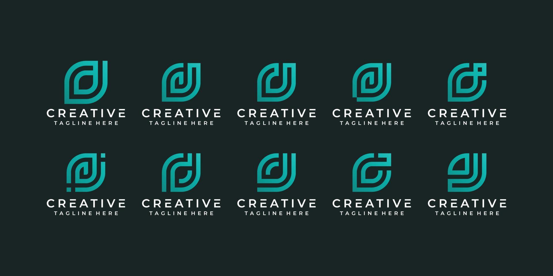 satz von buchstabe d kreatives logo-design vektor