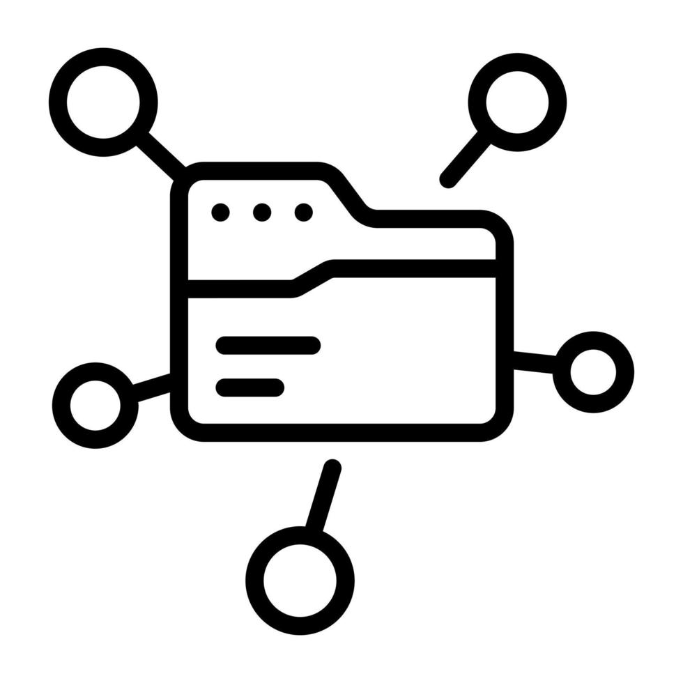 modern linjär ikon för delad mapp vektor