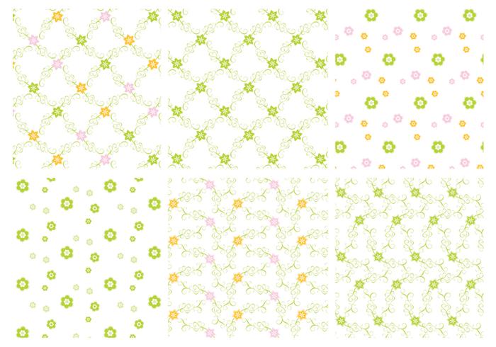 Grüne Blumen Vektor Pattern