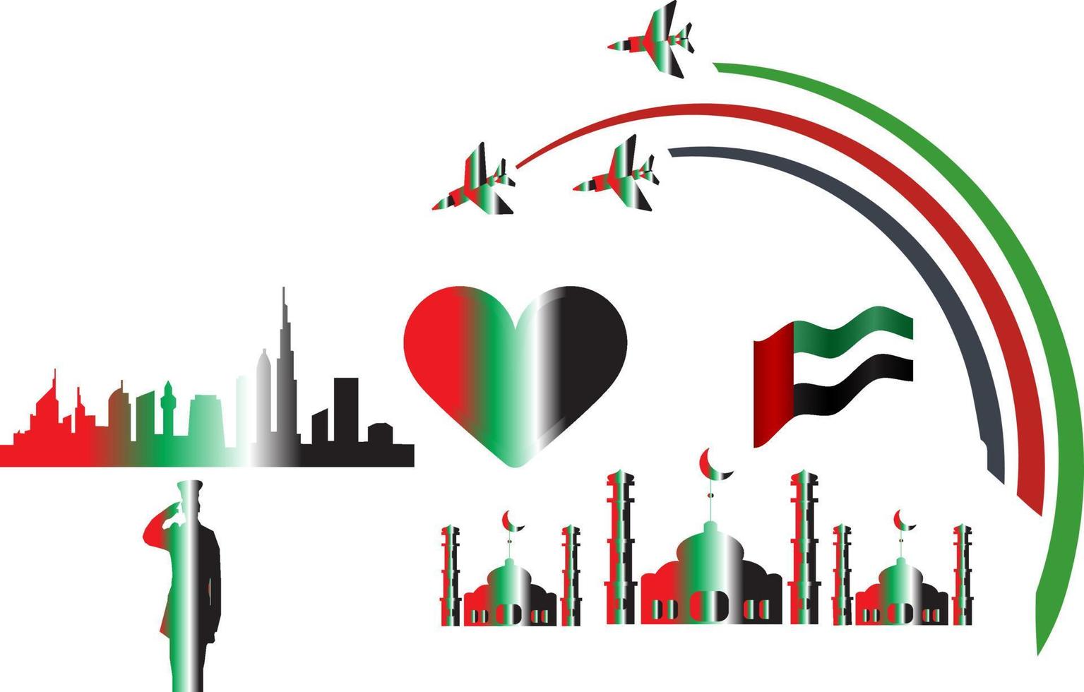 logo vector united emirates.fit für hintergrundflagge unabhängig.