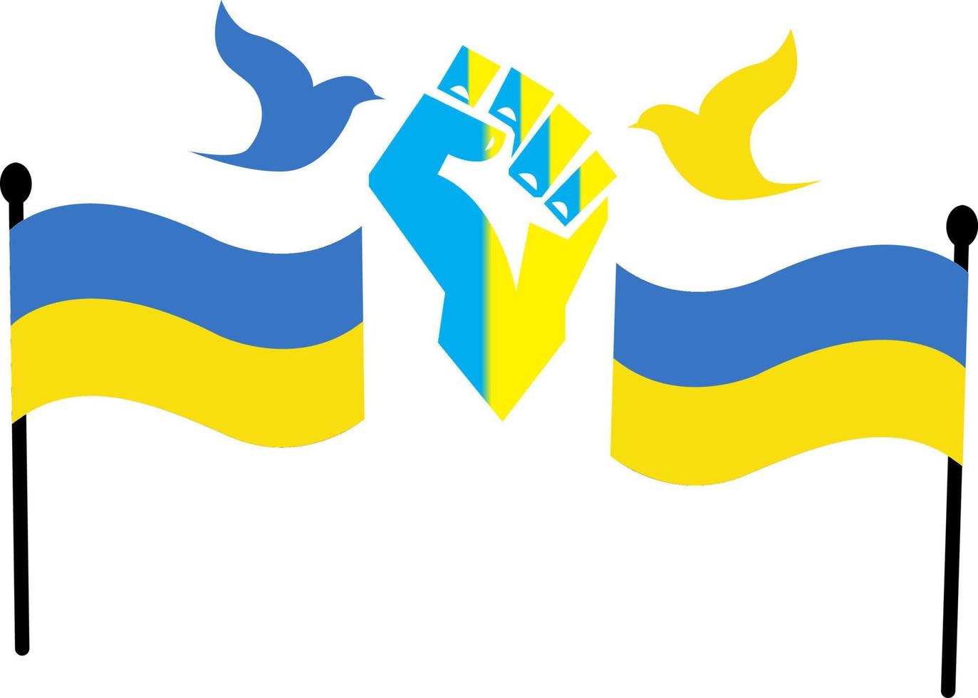 Flagge Tag Vektor Hand Hintergrund Ukraine.