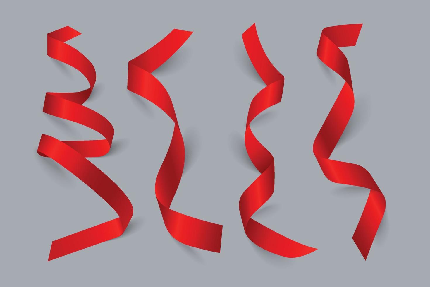 Set aus rotem Band, Vorlagenelementen für Jubiläumskarte, Präsentation oder Feierkarte, Vektordesign-Elementillustration. vektor