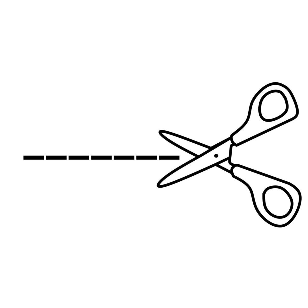svart och vit logotyp skärande sax, enkel vektor sax