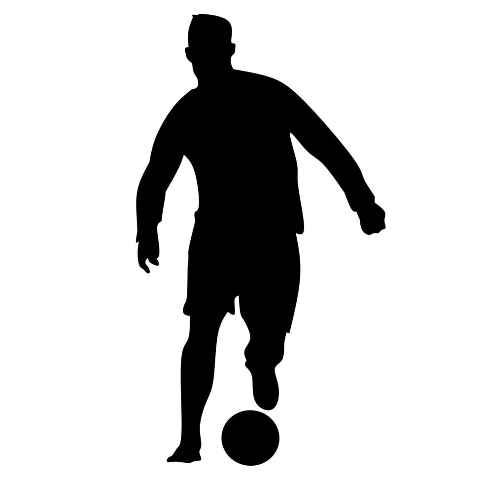 schwarzer Vektor-Fußballspieler, Logo, der Ball spielt vektor