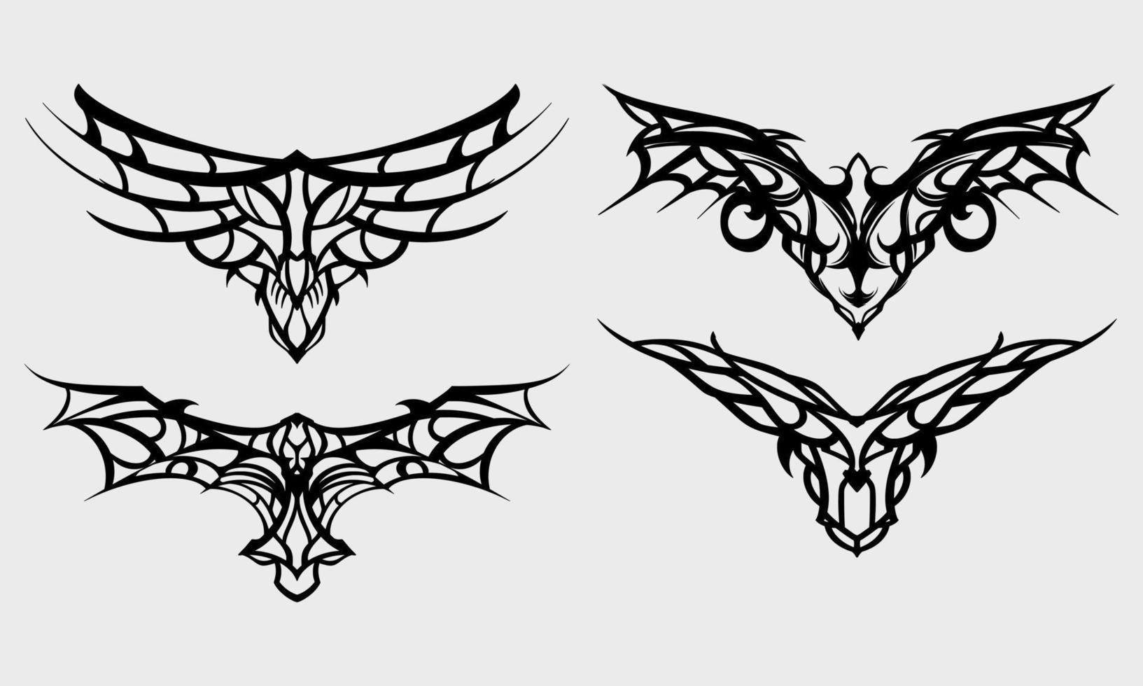 vingar illustrerar tattos design vektor