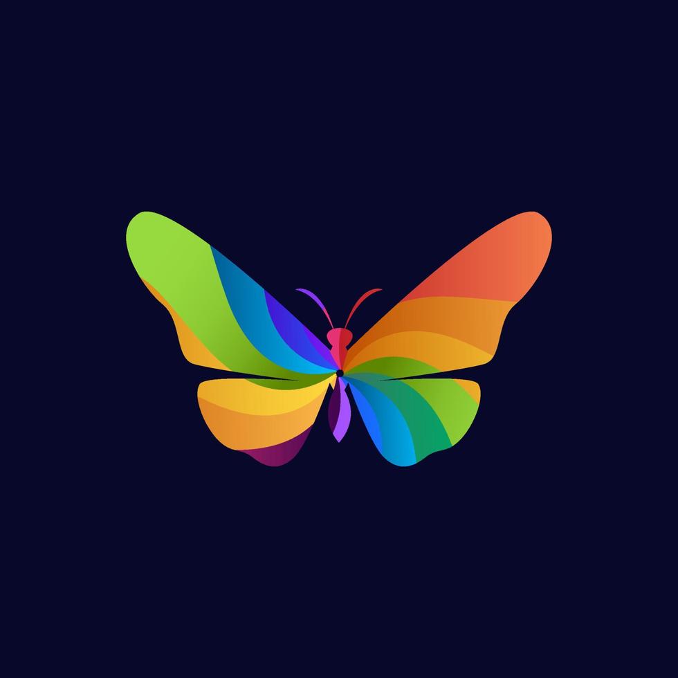 fjärils logotyp i full färg vektor