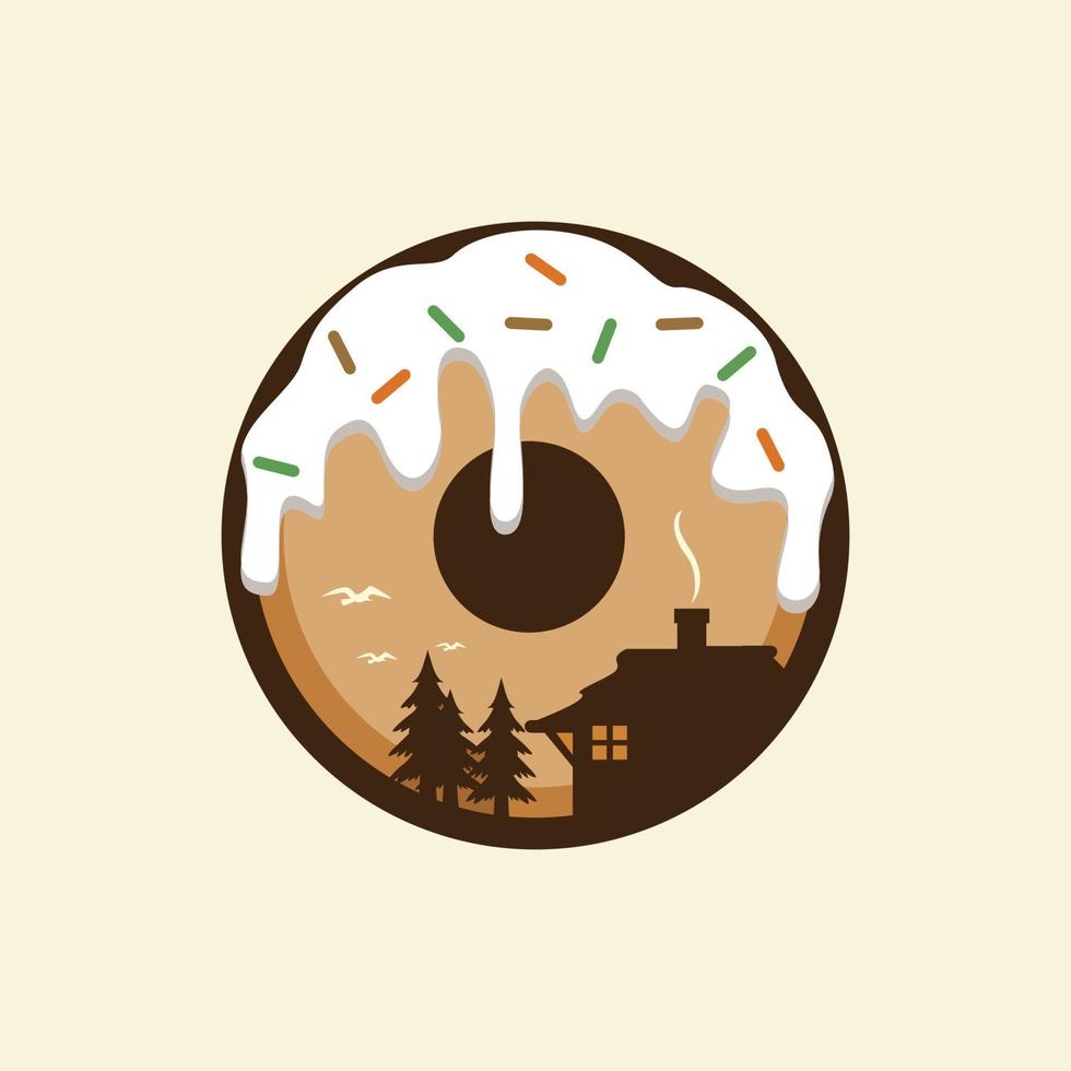 Donut-Kaffee-Logo vektor