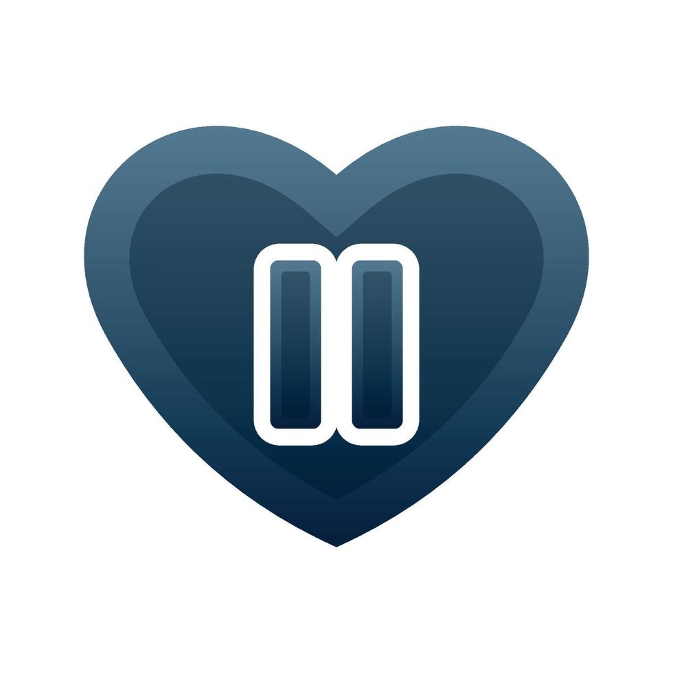 pausa kärlek logotyp gradient designmall ikon vektor