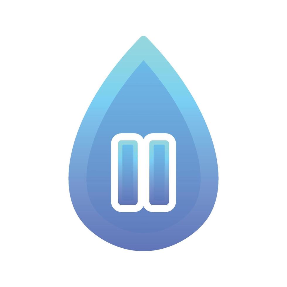 pausieren Sie Wasser-Logo-Farbverlauf-Design-Vorlage-Symbol vektor