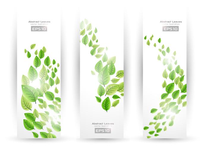 Swirling Leaf Banners Vector Pack