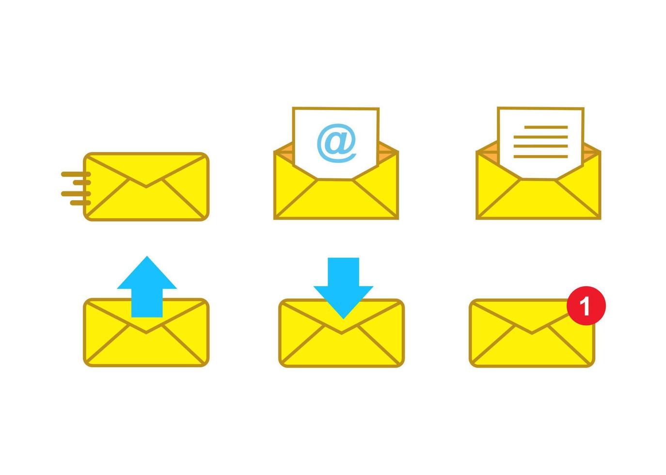 E-Mail-Icon-Set-Design vektor