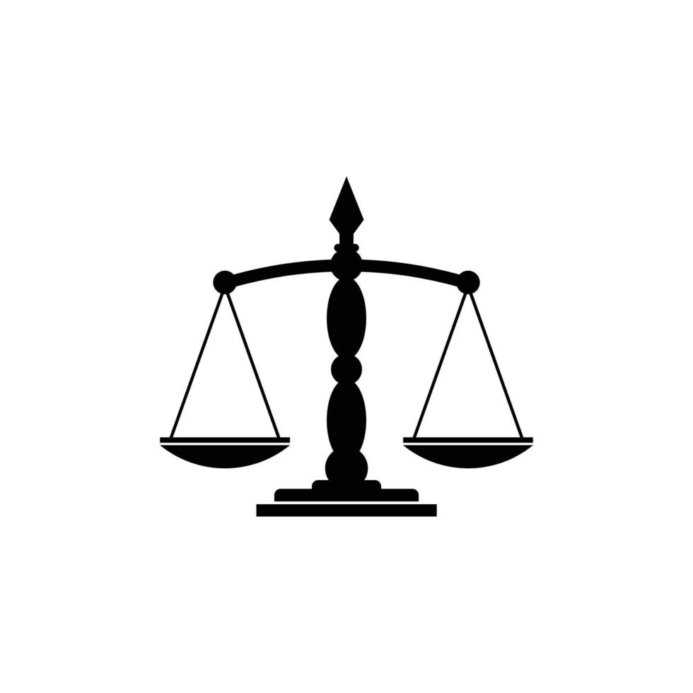 Waage-Symbol. Skalenvektor. Skalenabbildung. Waagen-Logo. perfekt für Gesundheit, Justiz oder Anwaltskanzleien. flacher stil in schwarzer farbe. vektor