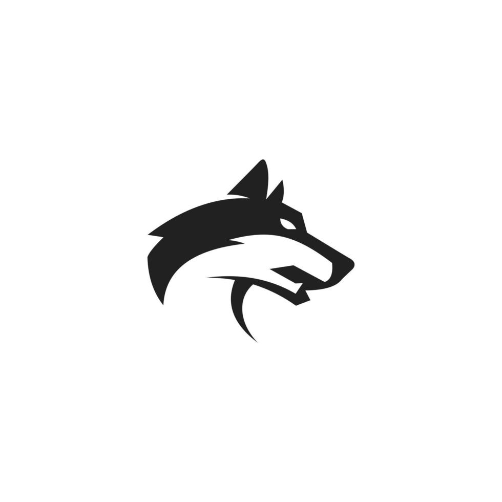 wolf head abstrakt vektor logotyp formgivningsmall.