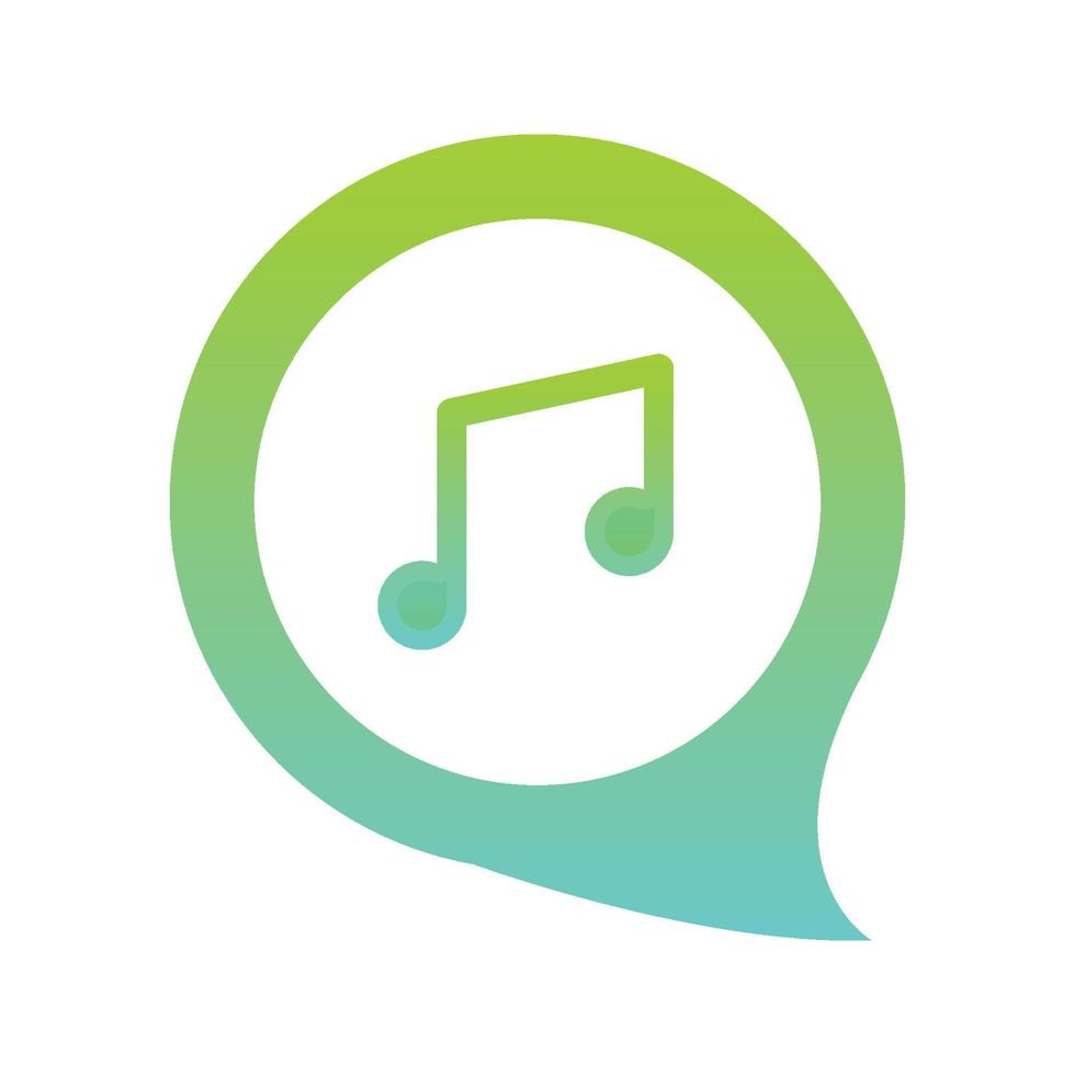 Musik-Chat-Logo-Farbverlauf-Design-Vorlage-Symbol vektor
