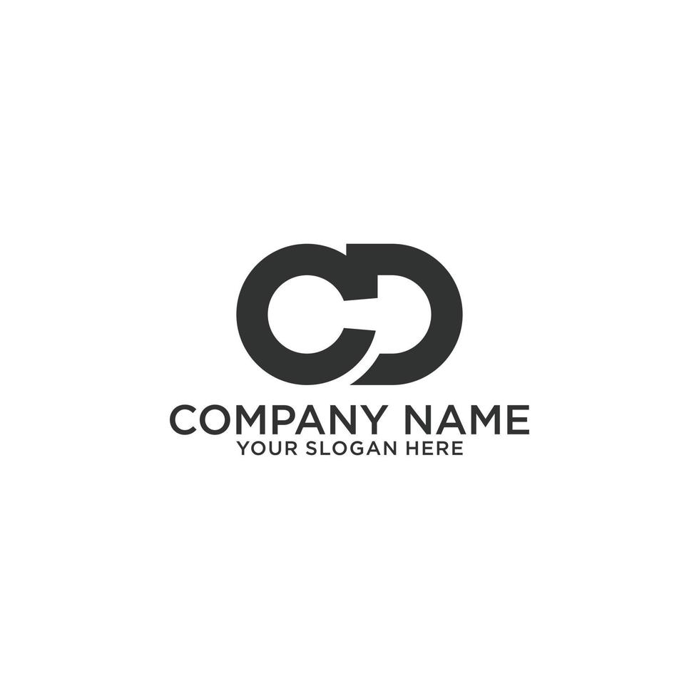 cd eller dc brev logotyp designkoncept. vektor
