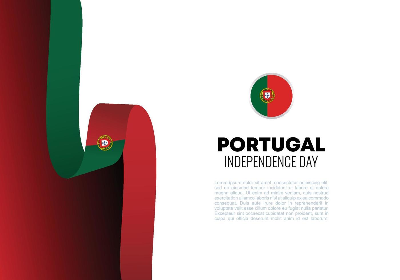 portugal unabhängigkeitstag hintergrundfeier am 1. dezember st. vektor