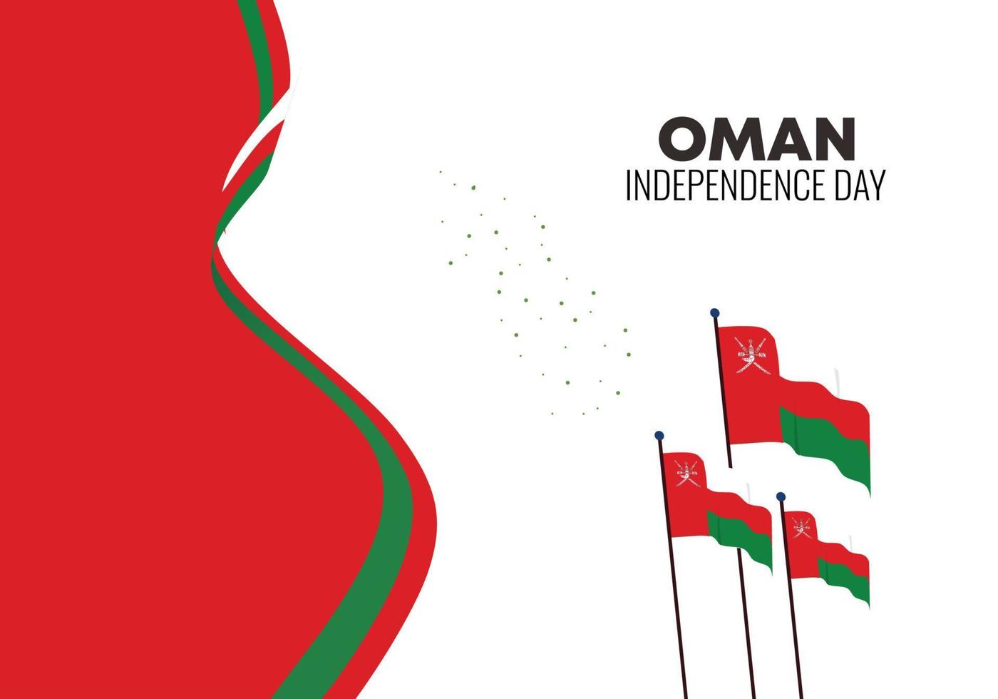 oman självständighetsdagen bakgrund med oman flagga. vektor