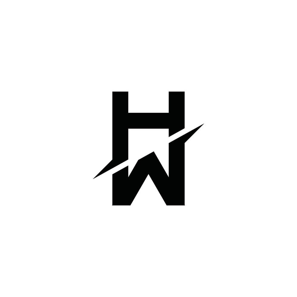 hw oder wh Buchstabe Logo Design Vektorvorlage. vektor