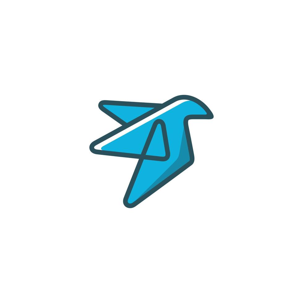 Origami-Stil der Vogel-Logo-Icon-Design-Vektor-Vorlage vektor