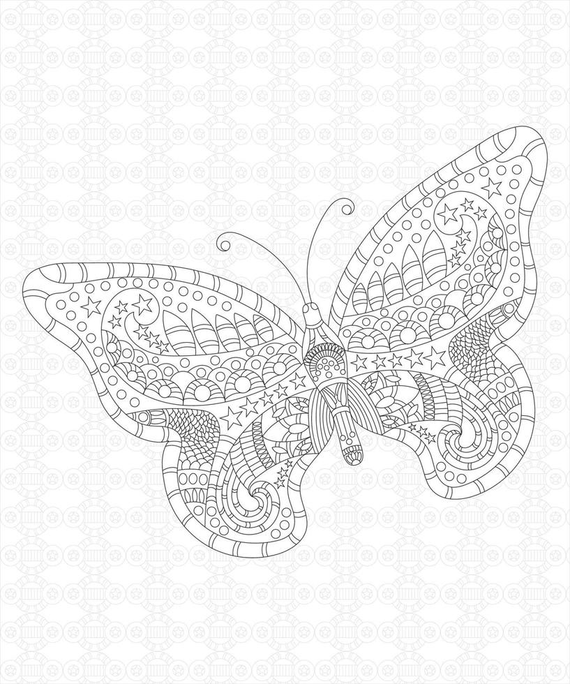 Mandala Schmetterling Malvorlagen für Erwachsene vektor