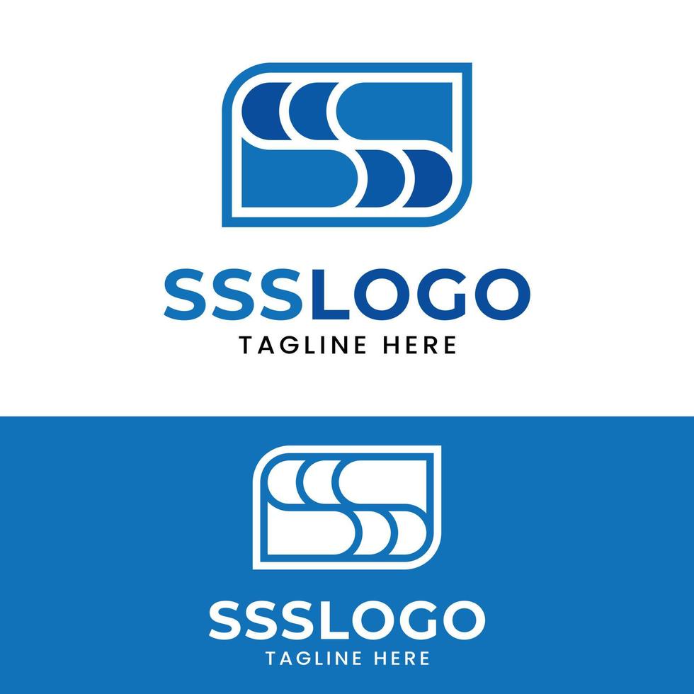 monogrammbuchstabe sss in blauer farbe logo-design-vorlage vektor