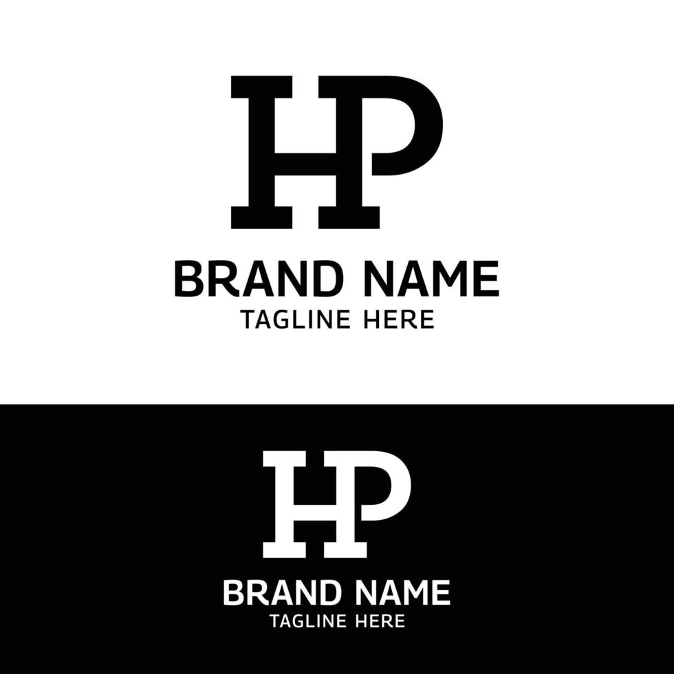 hp hp ph brev monogram initial logotyp designmall vektor