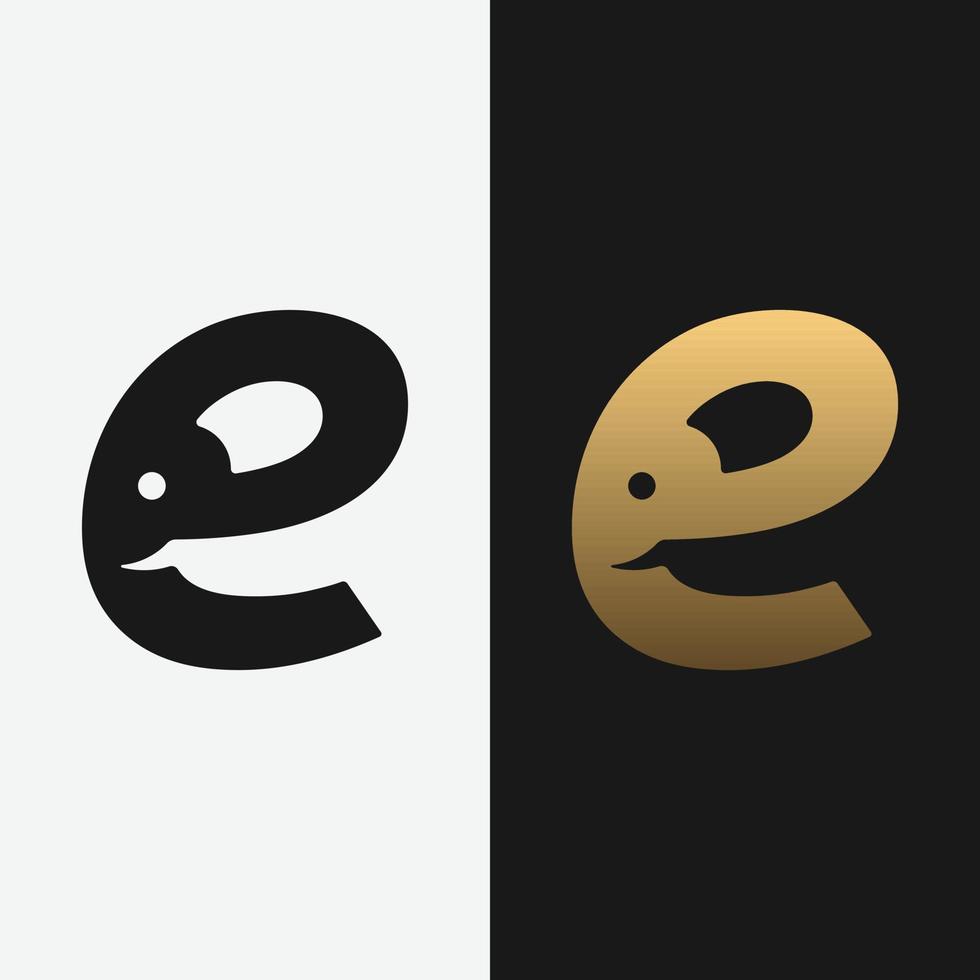 Buchstabe initial e Elefant Logo Designvorlage vektor