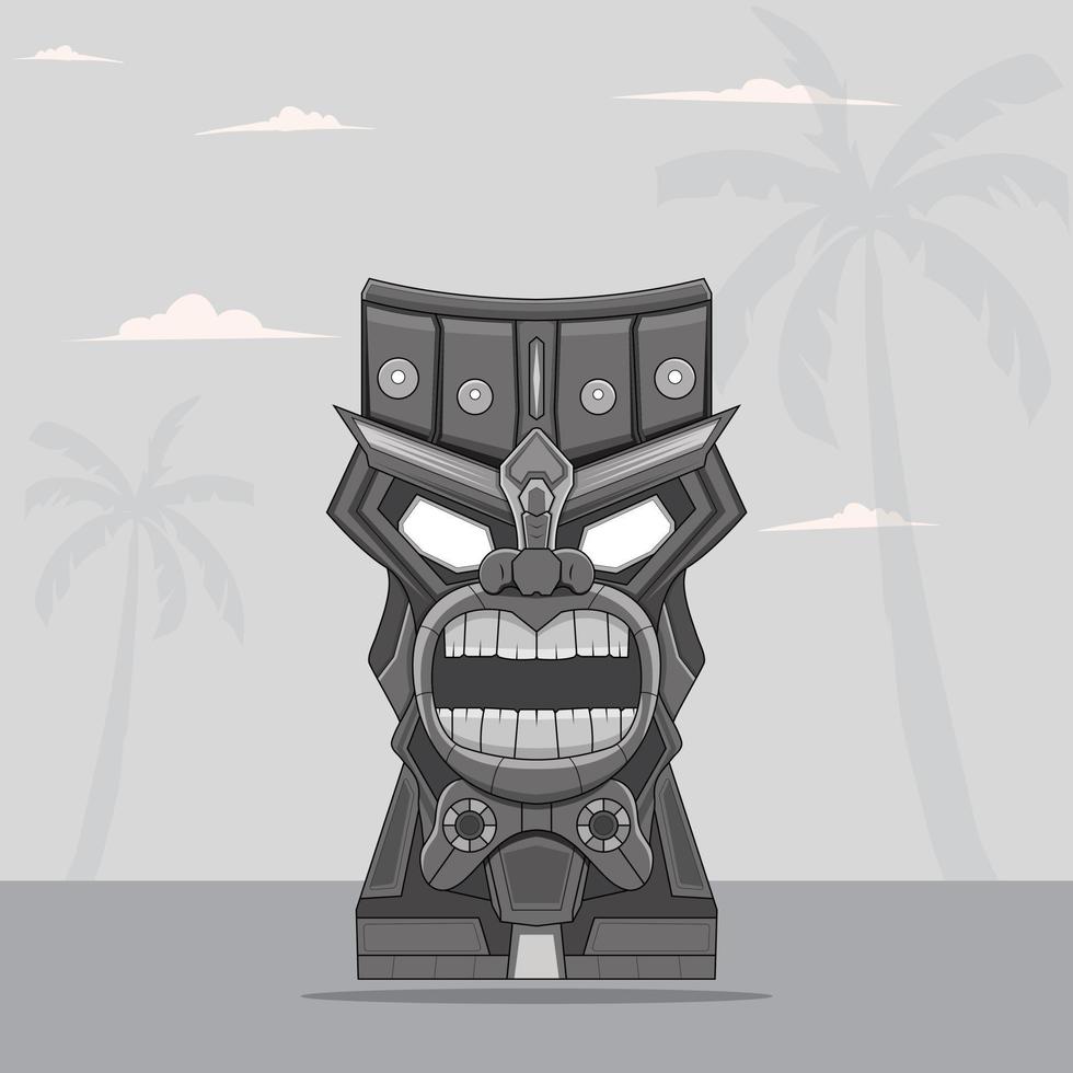 Tiki-Maske Vintage traditionelles Tattoo-Design vektor