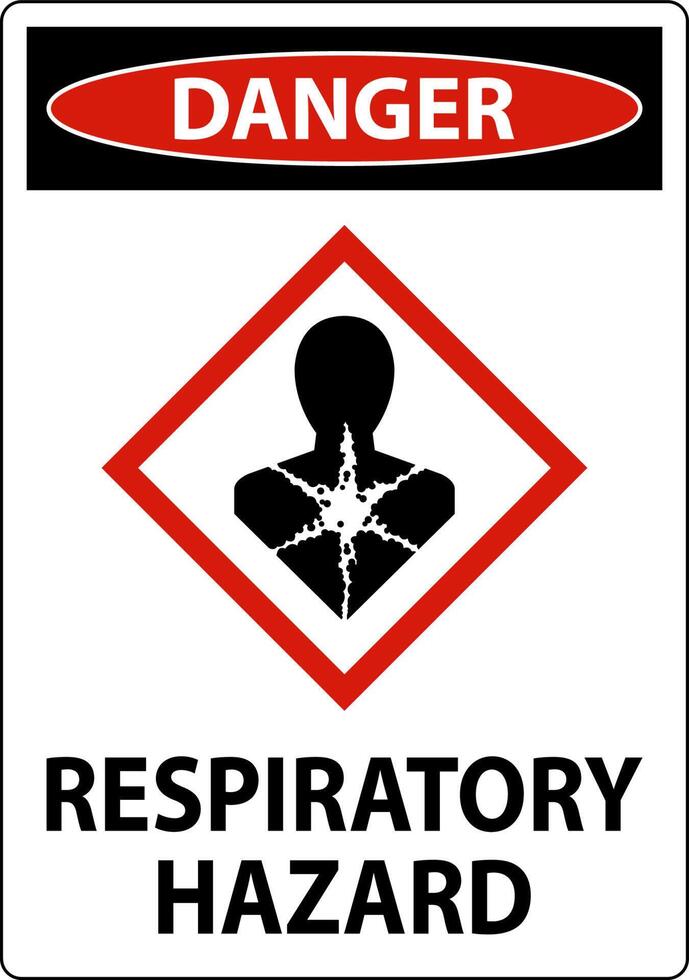 Gefahr Atemwegsgefahr GHS-Zeichen auf weißem Hintergrund vektor