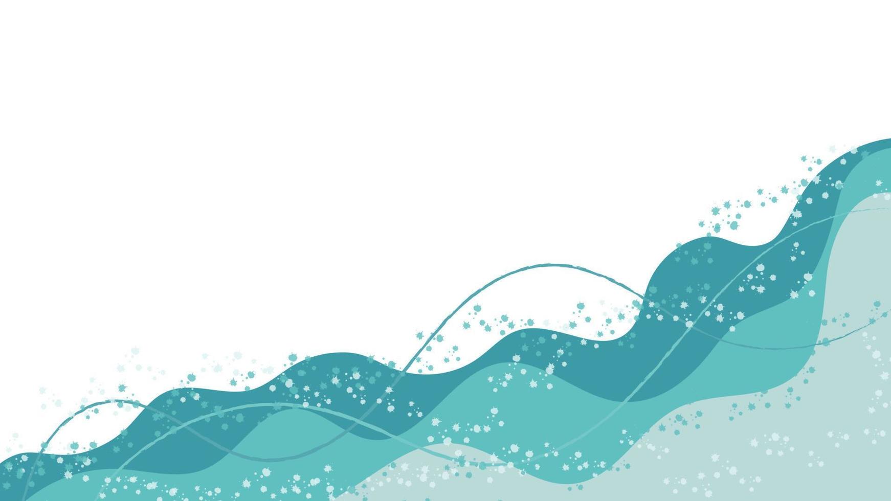 Minimaler Hintergrund des Tiefseesommers mit abstrakten Wellen, Pinselstrichen und Spritzern. perfekt für Banner, soziale Medien und Drucksachen vektor