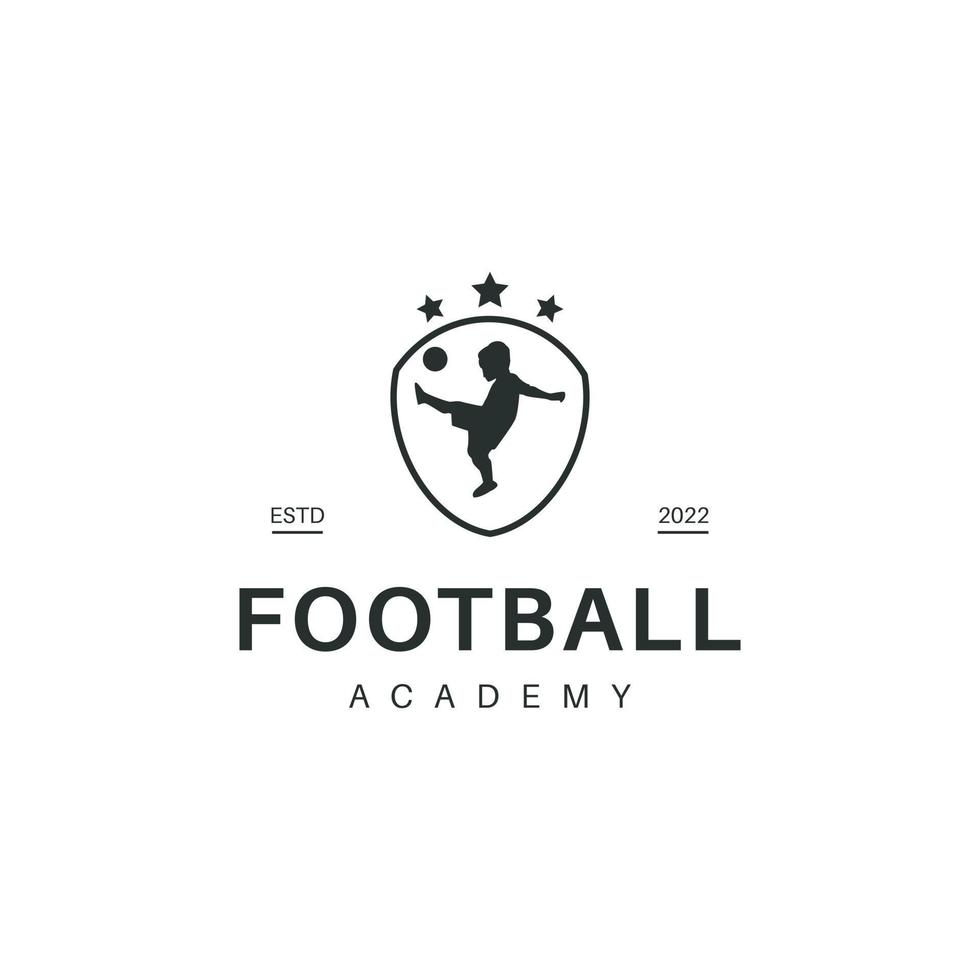 Fußball-Fußball-Akademie-Sport-Logo-Design vektor