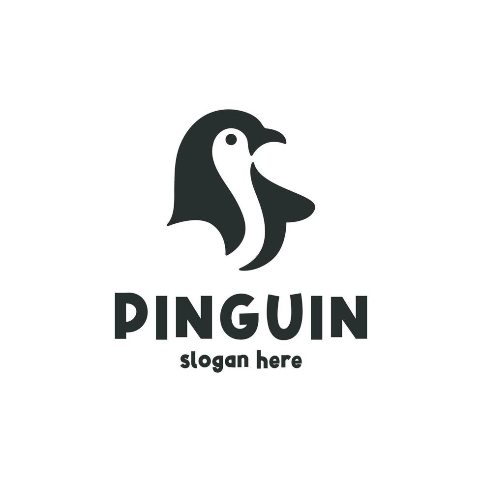 Pinguin-Logo-Design-Vorlagengeschäft vektor