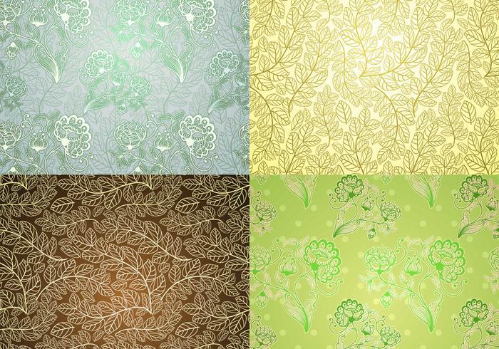 Vintage Pflanze Wallpaper Vector Pack