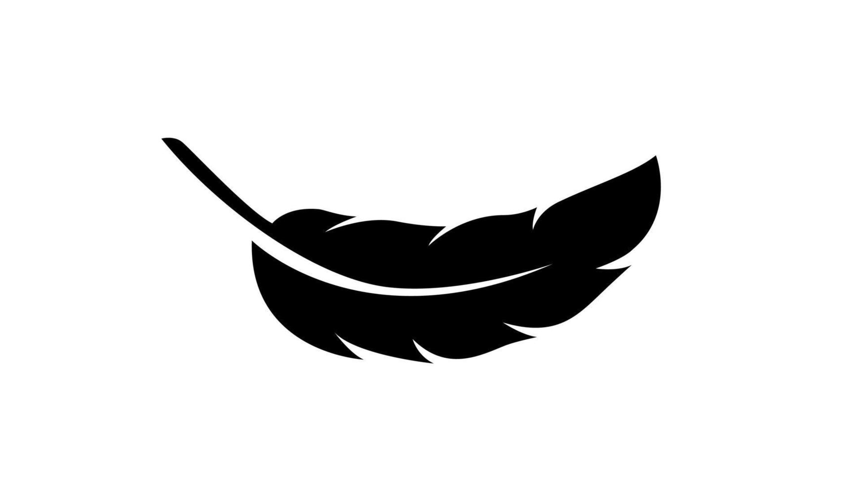 Feder-Logo-Symbol Schwarz-Weiß-Vektor-Illustration vektor