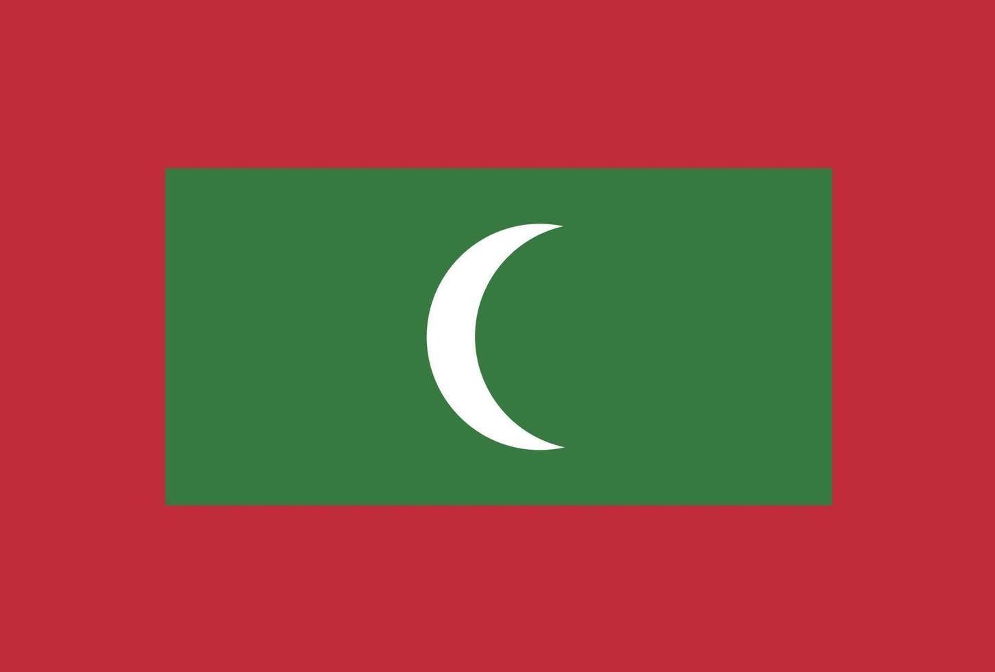 Malediven-Flaggenvektorsymbol in offizieller Farbe und korrekten Proportionen vektor
